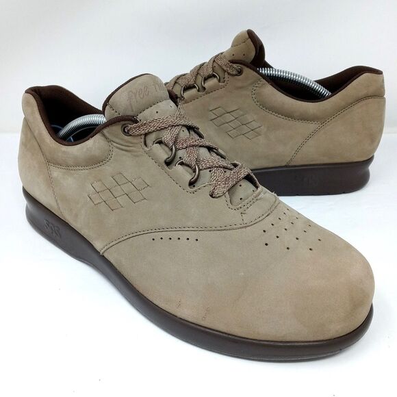SAS Free Time Women’s Size 9 WW Wide Walking Shoes Tan Nubuck Lace Up Comfort - Picture 1 of 11